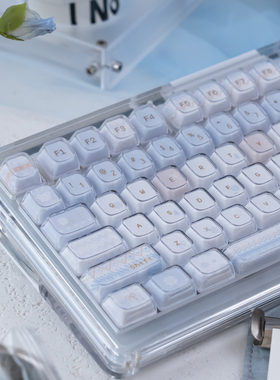 URE原创冬日来信水晶果冻键盘键帽KDA高度PBT+PC双层适配65/75