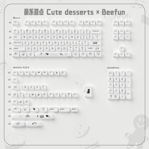 原厂/MOA萌系甜点键帽大全套PBT