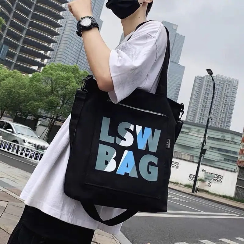 新款潮男大容量帆布斜挎包