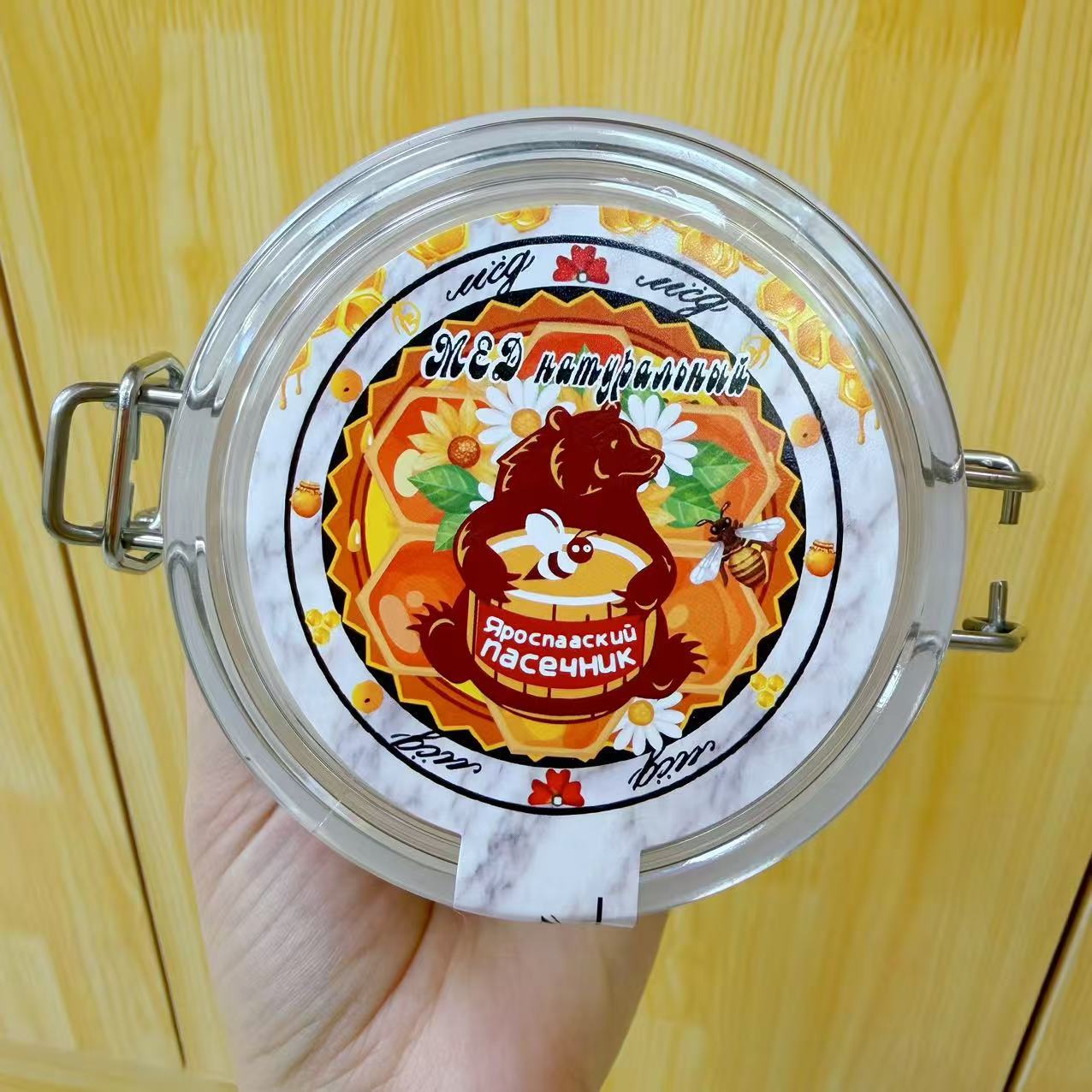 俄罗斯进口蜂蜜方诺米熊牌杰尔吉斯椴树蜜原装正品成熟结晶雪蜜