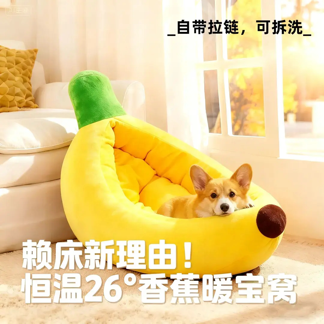 四季通用可拆洗香蕉船狗猫窝