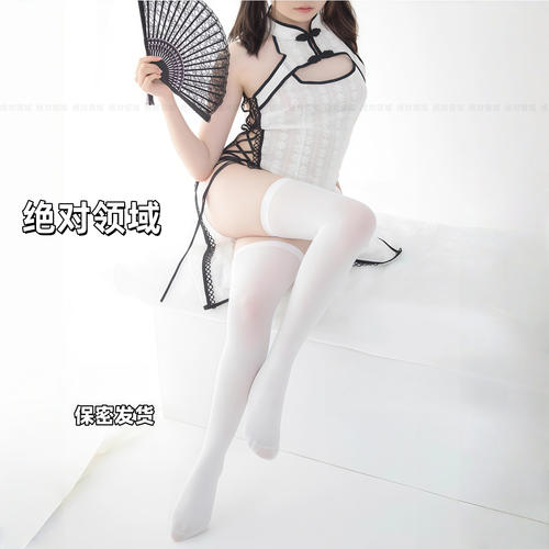 绝对领域日系过膝袜JK漫展女仆cos白丝袜显瘦压力长筒大腿袜纯欲