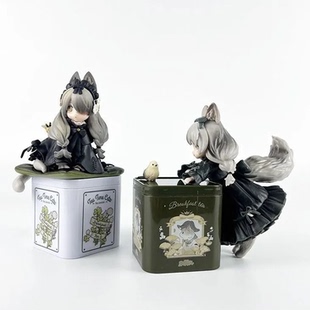 RIBOSESTAR影法师茶会猫手办公仔茶罐猫狸花猫模型二次元摆件礼物