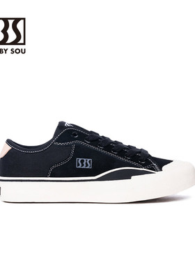 SEWBYSOU日系复古经典黑色滑板鞋 SBS百搭低帮帆布鞋学生休闲鞋