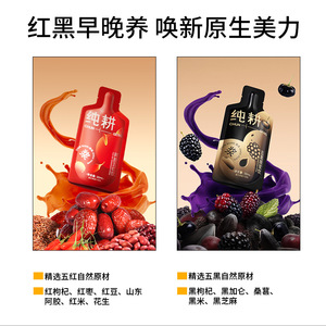 纯耕1.2L（40袋）量贩装五红五黑原浆饮组合 开袋即食红枸杞原浆