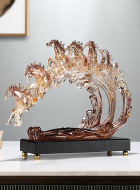 马到成功摆件高级感客厅招财电视柜酒柜装饰品办公室乔迁开业礼物