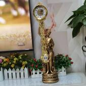 饰创意电视柜装 女神欧式 覆古表钟客厅无声工艺装 饰品大表钟摆动钟