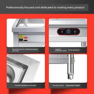 保温台商用电加热自动温控玻璃罩食堂餐桌移动快餐车早餐保温车