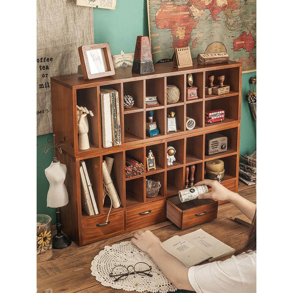 学生宿舍桌面收纳盒木质文具手账置物架书桌多功能抽屉格子整理柜,收纳整理,桌面收纳盒,淘宝优惠券,粉丝福利购,淘宝优惠卷