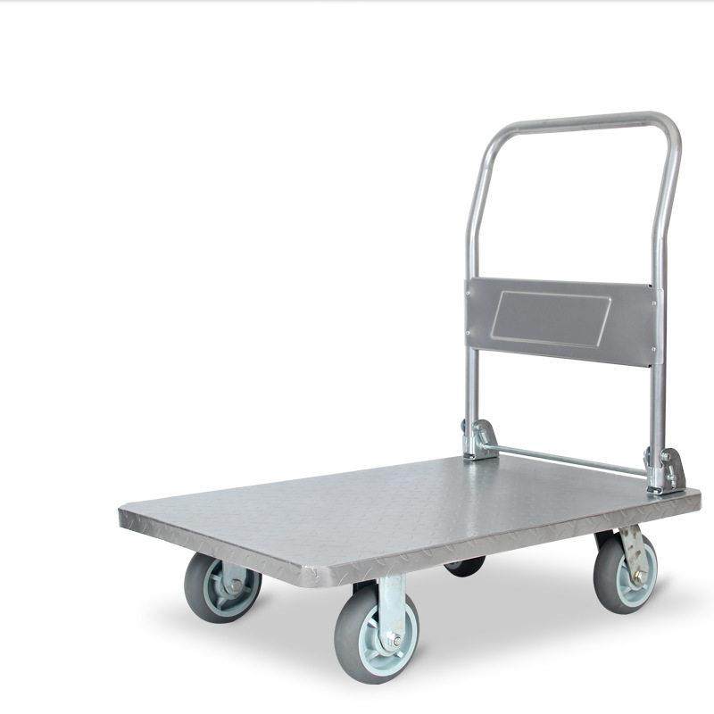 钢板推车平板车手推车折叠推货车静音小推车搬运车拖车拉货铁板车