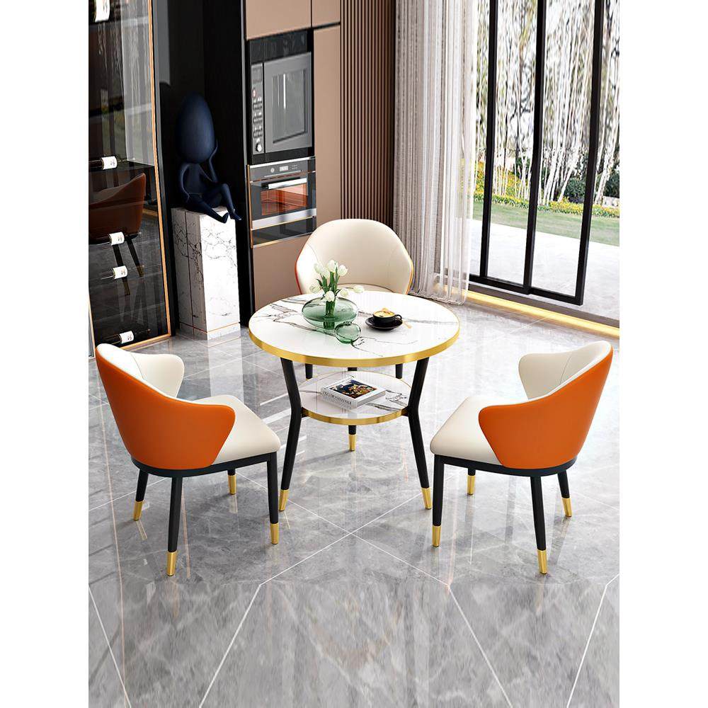 岩板洽谈桌椅组合接待桌轻奢小圆桌阳台休闲小桌椅咖啡奶茶店餐桌,住宅家具,岩板餐桌,淘宝优惠券,粉丝福利购,淘宝优惠卷