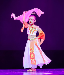 少儿古典舞蹈服俏红狐中国舞美人吟飘逸女童演出服小狐仙表演服装