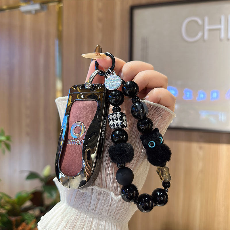 适用25款smart精灵5号钥匙套24款奔驰斯玛特精灵5五车保护包壳扣