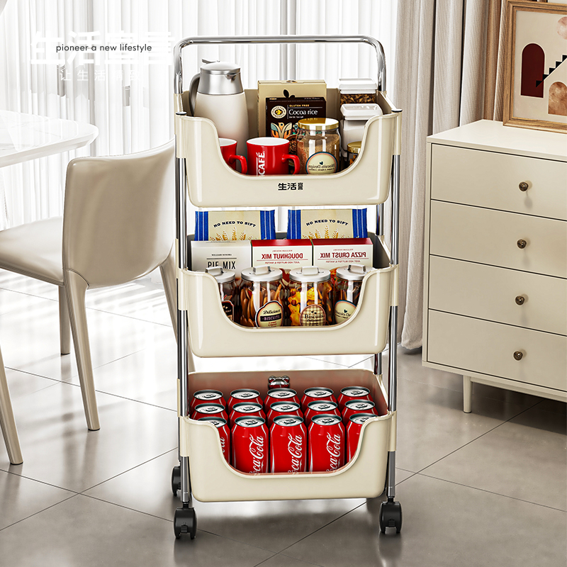 生活宣言收纳小推车置物架加深多层厨房浴卧室储物收纳移动小推车