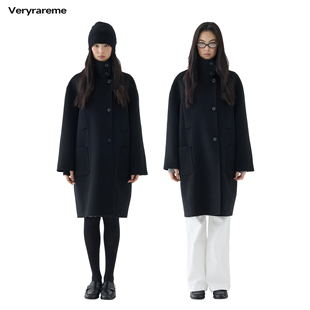 Veryrareme 100%羊毛双面呢茧型大衣
