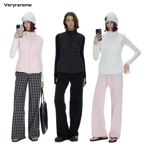 Veryrareme 90白鸭绒薄款可拆卸袖子排骨羽绒服