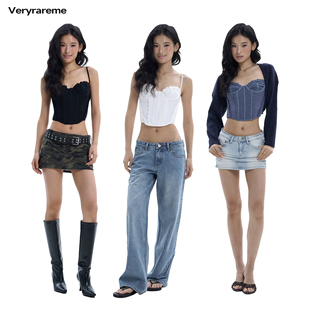 Veryrareme重工蕾丝边弹力鱼骨吊带