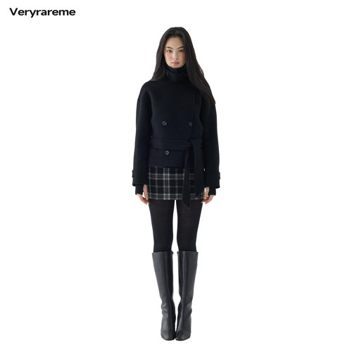 Veryrareme100羊毛短款双面呢大衣