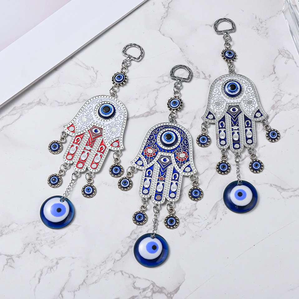 Hamsa法蒂玛之手玻璃合金挂件