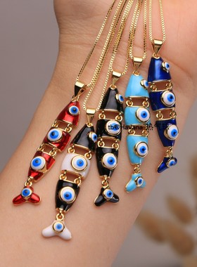 EvilEye恶魔之眼鱼吊坠项链
