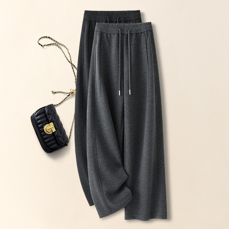 轻奢灰色羊绒阔腿裤女秋冬季2025新款羊毛呢拖地加厚松弛感直筒裤,女装/女士精品,休闲裤,淘宝优惠券,粉丝福利购,淘宝优惠卷