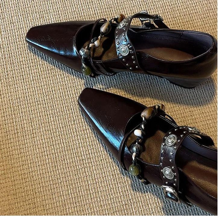 2026新款时尚小众波西米亚风内增高设计玛丽珍鞋女方头一字带单鞋