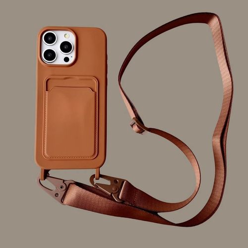 斜挎带挂绳手机壳带卡包一体插卡