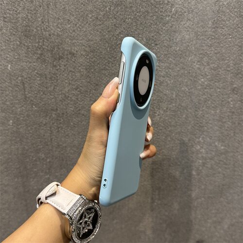 硅胶大孔半包适用华为mate60pro手机壳不包按键iphone13简约纯色mt50超薄14苹果15pro男女款mate40曲面屏30软