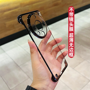 适用华为mate70pro手机壳电镀无边框mate60新款 mate50透明全包防摔m30简约p50高级感男女P60散热硬壳情侣套