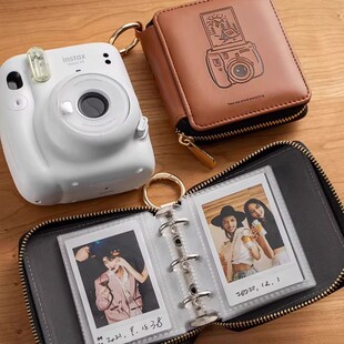 聚册方块拉链包instax拍立得mini相册相纸专用一宫格旅行3寸相册