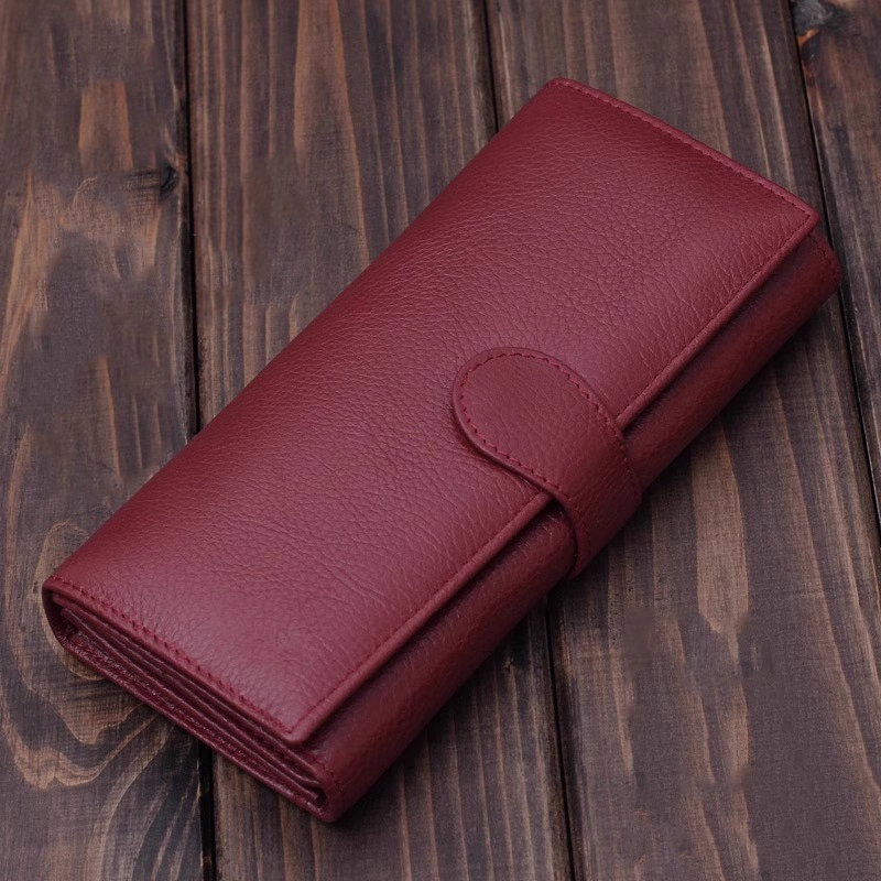 2025新款真软皮钱包长款女多卡位牛皮质感多功能钱夹放手机收拿包