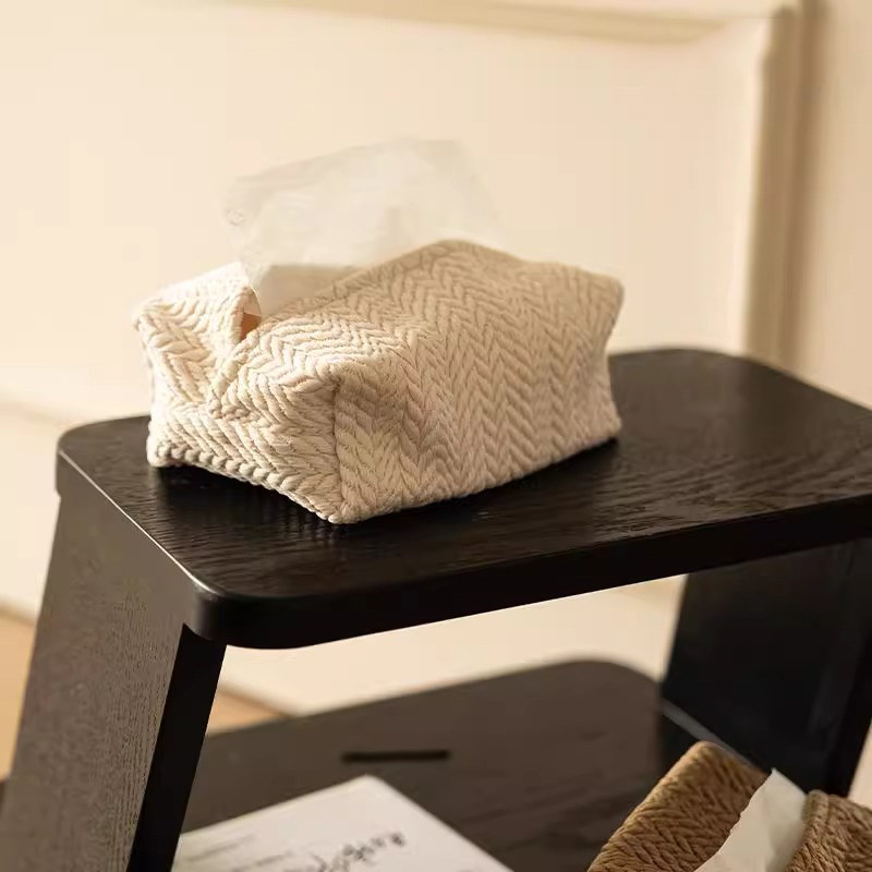 北欧ins奶油风抽纸盒高级感麦穗纹理双层布艺纸巾盒收纳包车载,收纳整理,纸巾盒,淘宝优惠券,粉丝福利购,淘宝优惠卷