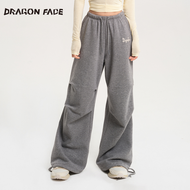 【林允同款】龙脸DRAGON FACE 柔软加绒卫裤 休闲长裤