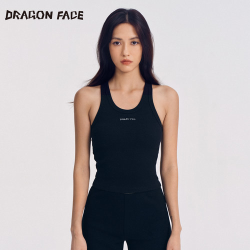 【明星同款】龙脸 DRAGON FACE修身部落罗纹V领背心网球背心
