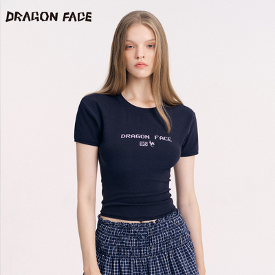 【明星同款】龙脸 DRAGON FACE 百搭收腰修身短袖T恤网球T恤运动T