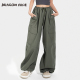 垂感休闲裤 裤 沈梦辰同款 龙脸DRAGONFACE宽松抽绳工装