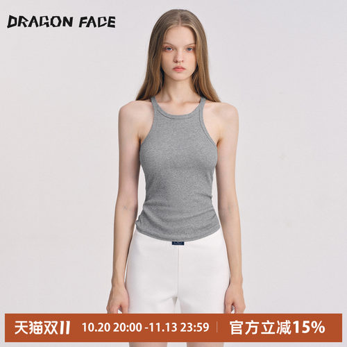 【明星同款】龙脸DRAGON FACE 罗纹细带背心修身背心网球运动背心