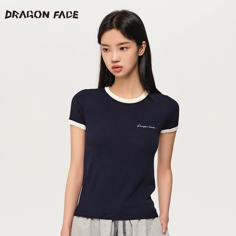 【明星同款】龙脸DRAGON FACE撞色短袖T恤女士T恤夏季新品