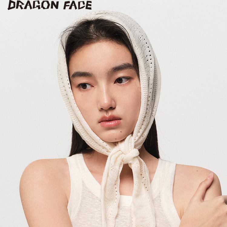【明星同款】龙脸 DRAGON FACE 海岛钩花三角巾 丝巾 绵羊毛围巾