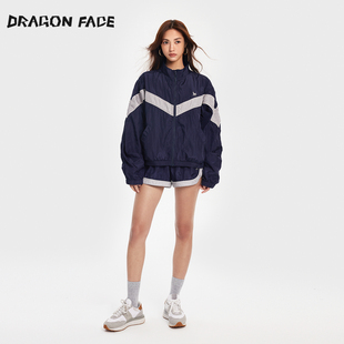 龙脸DRAGON 苗苗同款 FACE撞色透气运动外套拳击短裤 沈梦辰