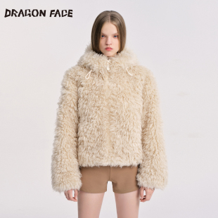明星同款 连帽毛绒外套 龙脸 FACE 休闲外套 DRAGON