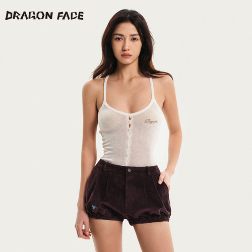 【明星同款】龙脸DRAGON FACE 灯芯绒南瓜裤 休闲短裤