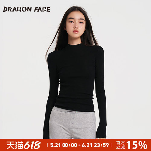 【明星同款】龙脸DRAGON FACE 半高领长袖绵羊毛基础打底衫羊毛衫