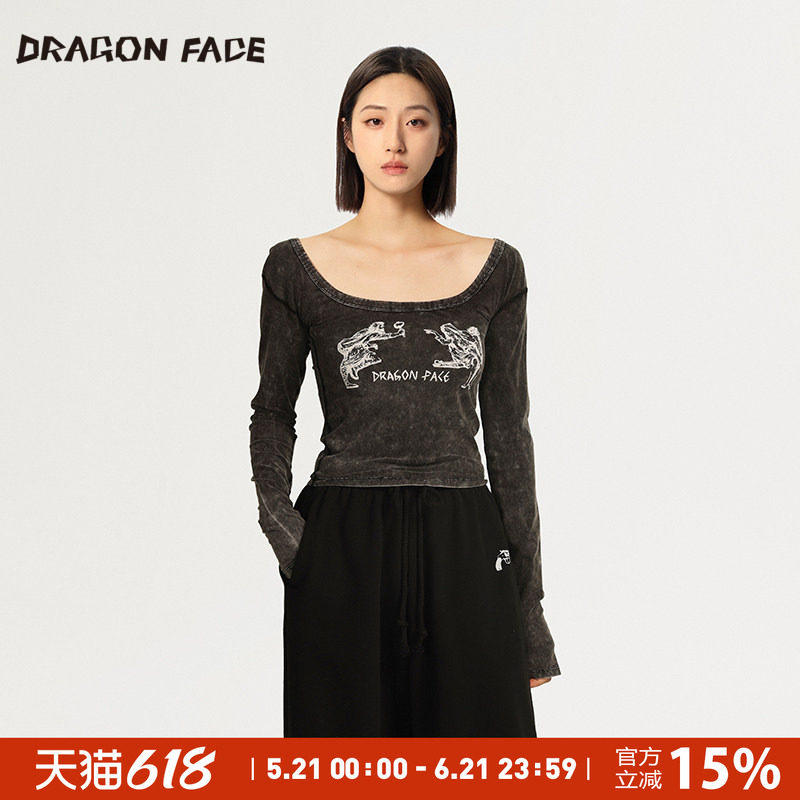 【明星同款】龙脸DRAGON FACE 部落系列修身大U领上衣