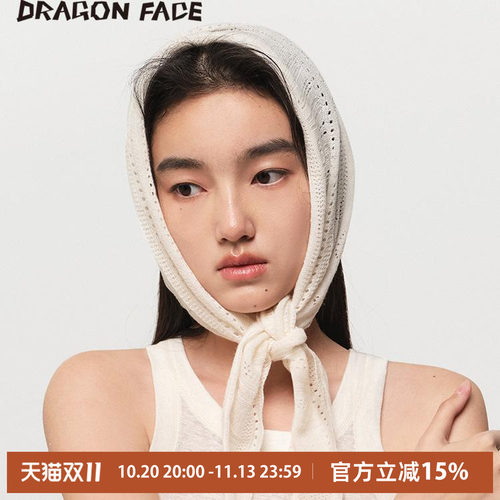 【明星同款】龙脸 DRAGON FACE 海岛钩花三角巾 丝巾 绵羊毛围巾