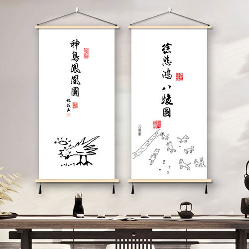 唐伯虎祝枝山真迹神鸟凤凰图