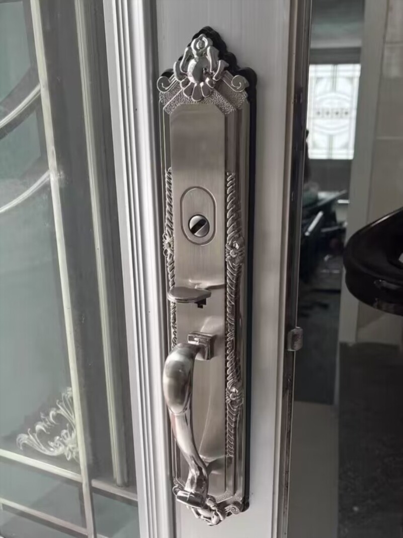 双对开门整套大把手按压双开面板互换老式面板罗普斯金大门锁防盗