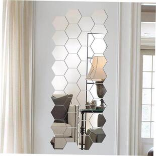 12Pcs 3D Mirror Wall Sticker Home Decor Hexagon Decorations