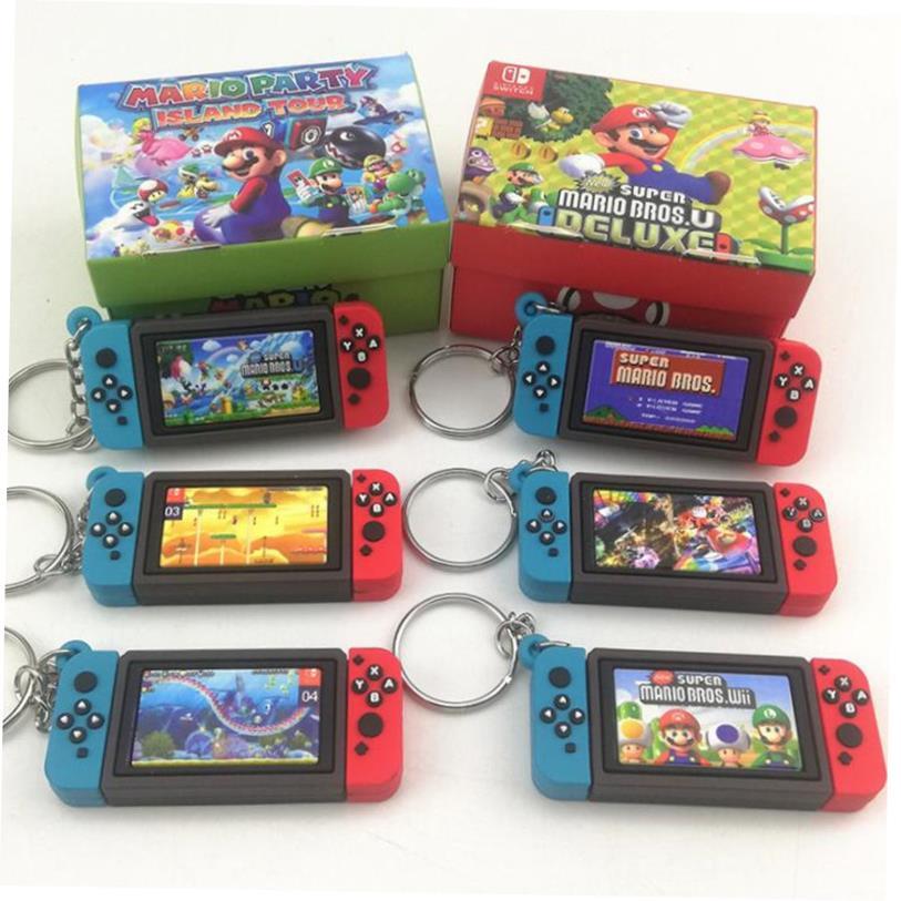 Super Mario Bros Switch Game Console Keychain toys Children