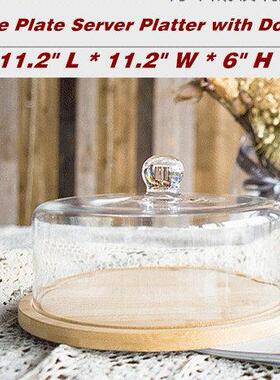 Cake Plate Server Platter with Glass Dome Cake Stand